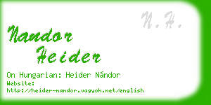 nandor heider business card